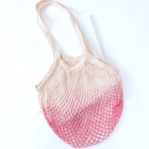 Camp Collection dip Dye pink and white market tote NWT